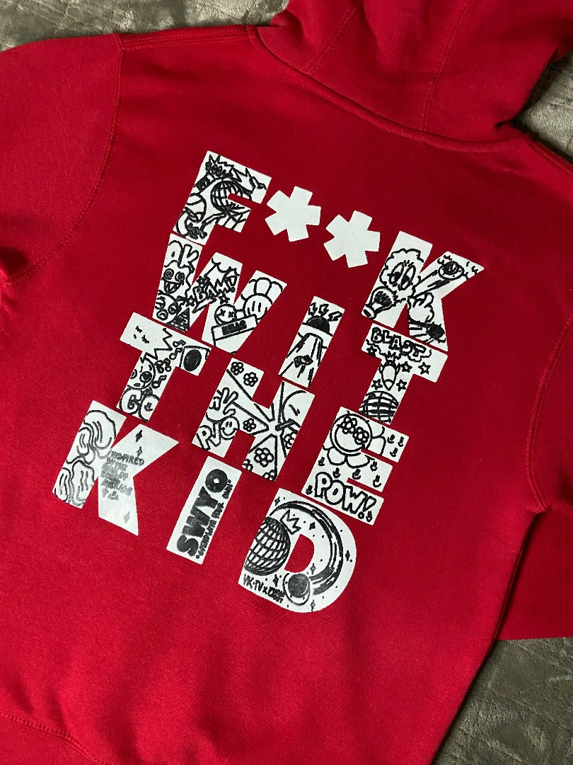 F**k Wit The Kid Zip Up Hoodie (Red)